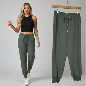 Wilfred Buffon Jogger Pants Women's Size XS Green Olive Crepe
